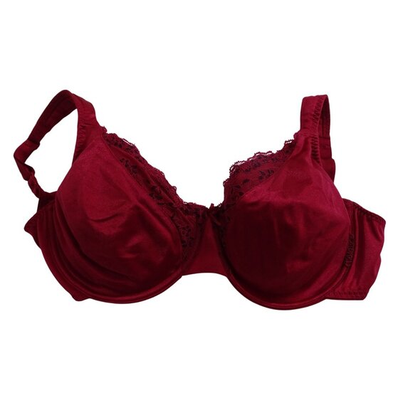 Curvation Red Underwire Lace Bra Women Size 36DD Unlined NO Padding - Picture 1 of 9